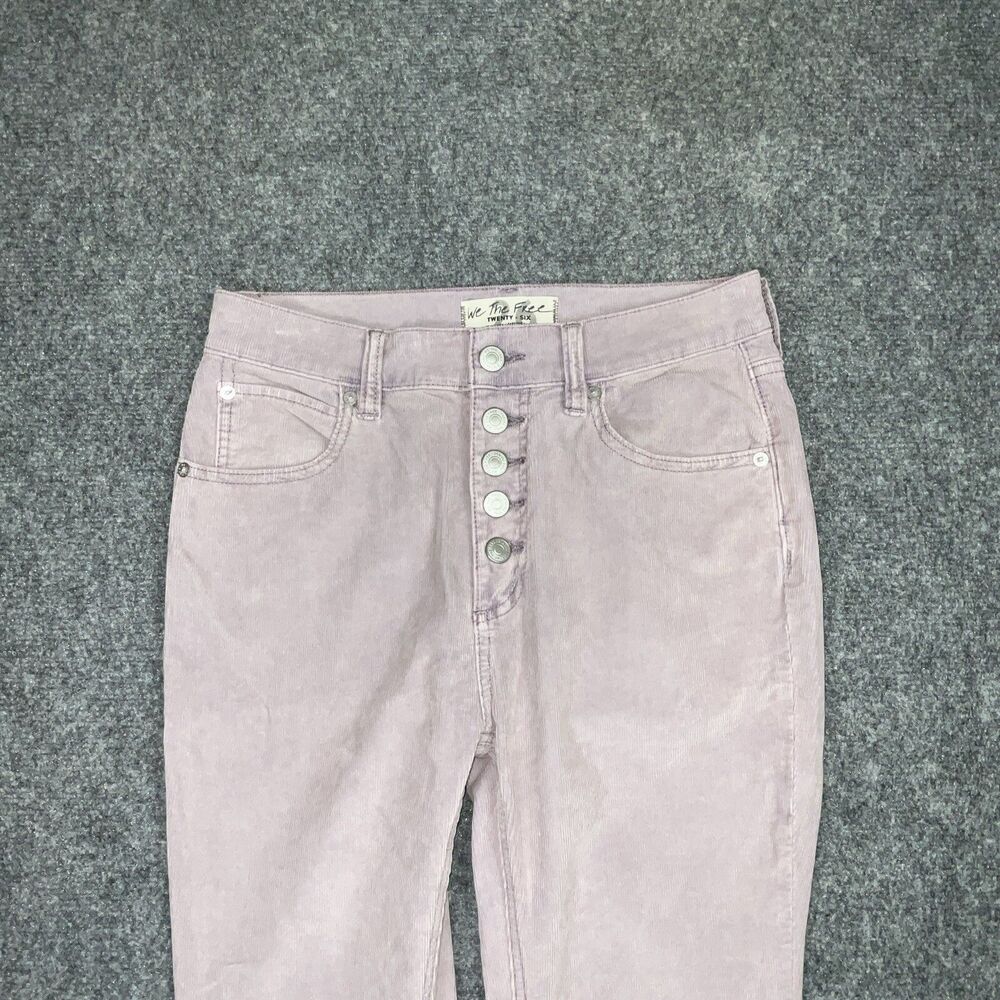 Free People  Pants Womens Size 26 Lavender Sun Chaser Corduroy exposed button - Picture 10 of 11